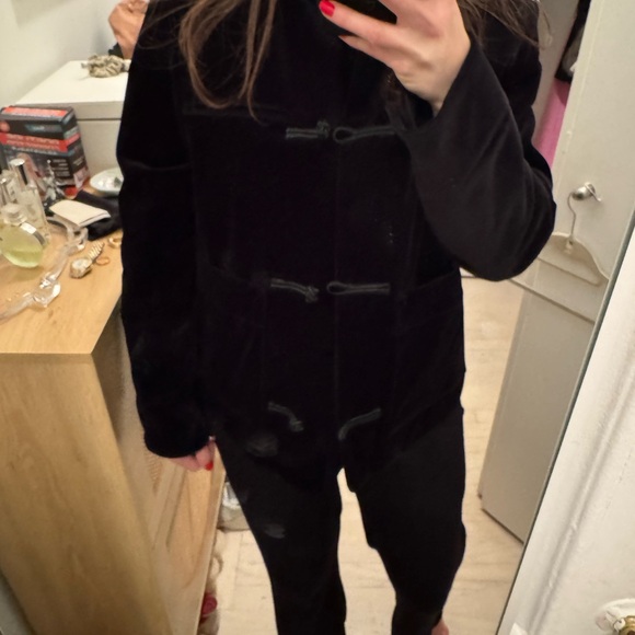 Soeur Black Velvet Jacket with Toggles - Picture 4 of 5